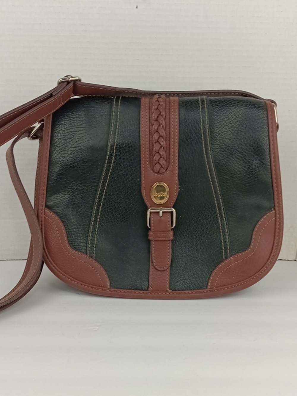 B.o.c Women’s Brown Trim Black Leather Crossbody Bag